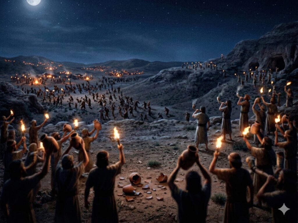 ⚔️ 사사기 7장 – 300용사의 승리: 하나님이 싸우시는 전쟁